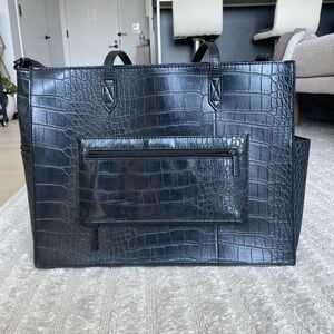 BEIS black leather work tote